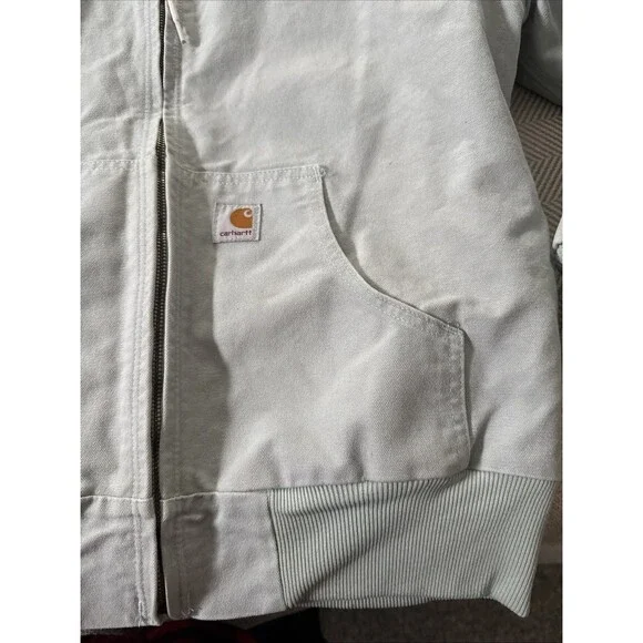 Carhartt Quilted Zip Up Workwear Jacket medium 8/10 Women’s Baby Blue Rare - Picture 5 of 11
